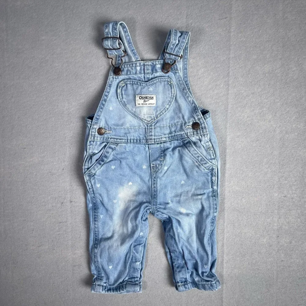 Osh Kosh B'Gosh Overall One‎ Piece Infant Sz 6 Months Blue Denim Jean